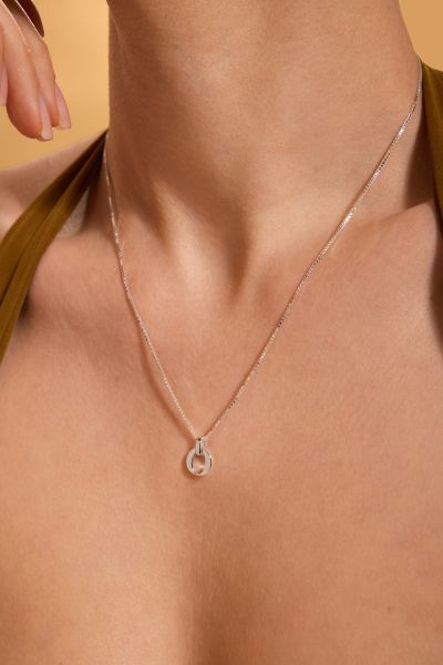 Sterling Silver Letter O Initial Necklace