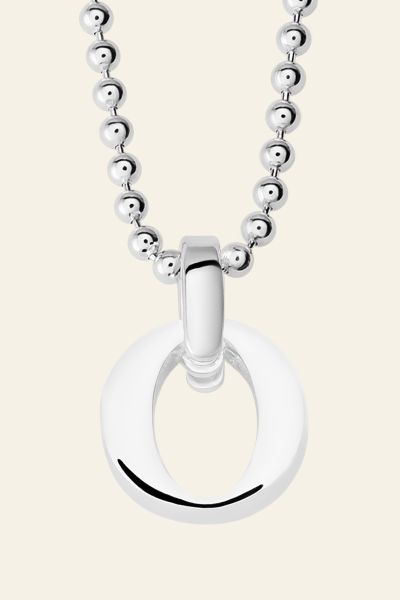 Sterling Silver Letter O Initial Necklace