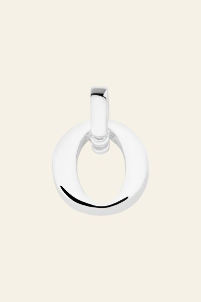 Sterling Silver 3D Alphabet Initial Letter Pendant - O