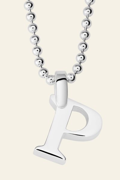Sterling Silver Letter P Initial Necklace