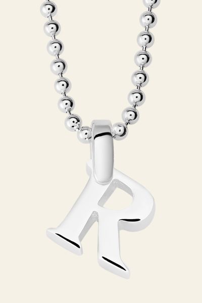 Sterling Silver Letter R Initial Necklace