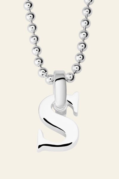 Sterling Silver Letter S Initial Necklace