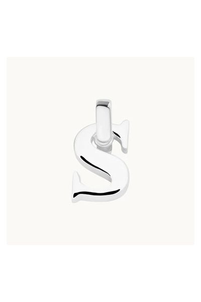 Sterling Silver 3D Alphabet Initial Letter Pendant - S