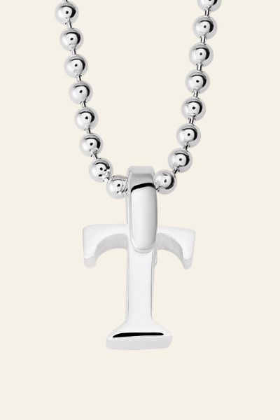 Sterling Silver Letter T Initial Necklace