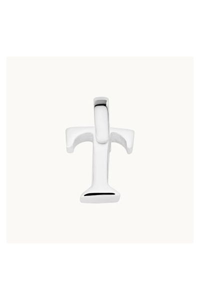 Sterling Silver 3D Alphabet Initial Letter Pendant - T