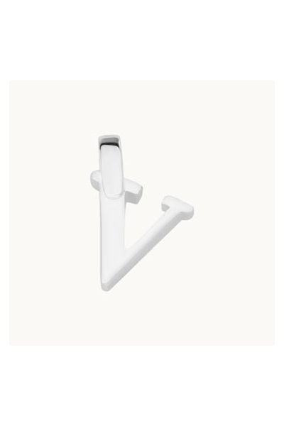 Sterling Silver 3D Alphabet Initial Letter Pendant - V