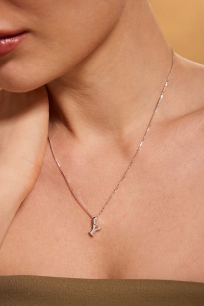 Sterling Silver Letter Y Initial Necklace