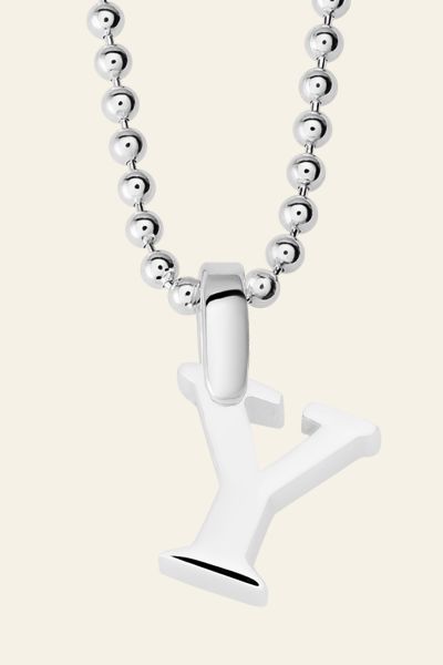 Sterling Silver Letter Y Initial Necklace
