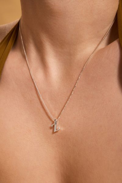 Sterling Silver Letter Z Initial Necklace