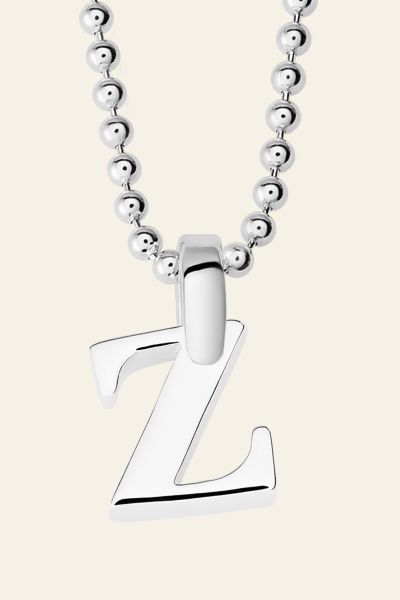 Sterling Silver Letter Z Initial Necklace