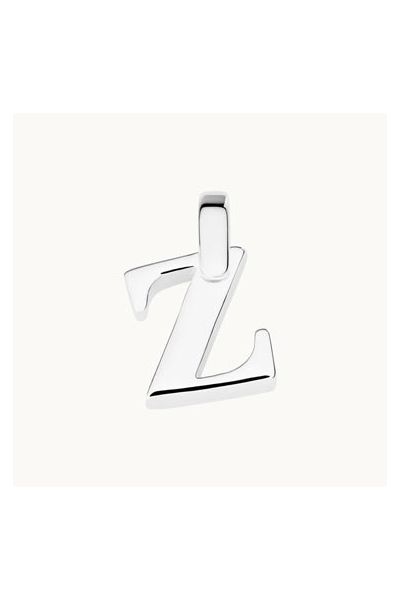 Sterling Silver 3D Alphabet Initial Letter Pendant - Z