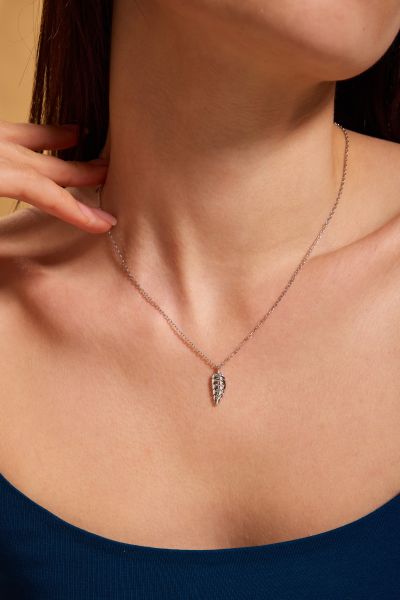 Sterling Silver Lucky Feather Amulet Necklace