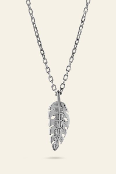 Sterling Silver Lucky Feather Amulet Necklace