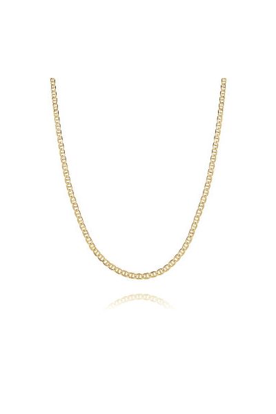  9ct Yellow Gold Plated 2mm Diamond Cut Marina Chain Necklace