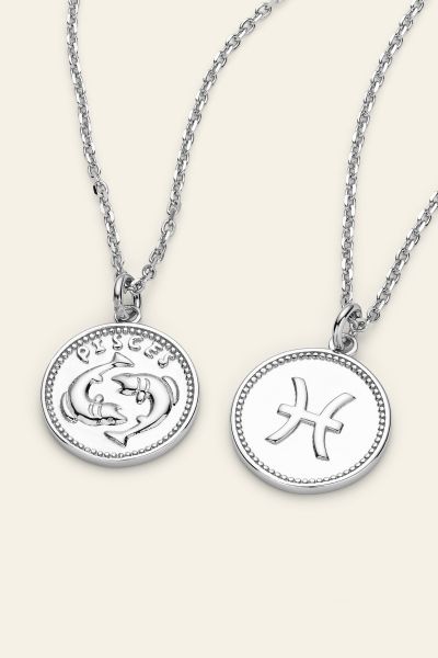 Sterling Silver Pisces Zodiac Necklace