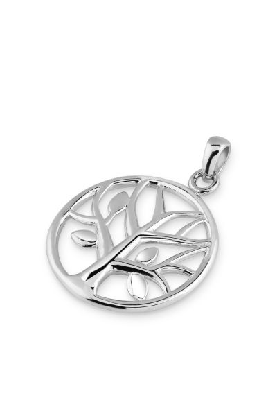 Sterling Silver Tree of Life Circular Pendant
