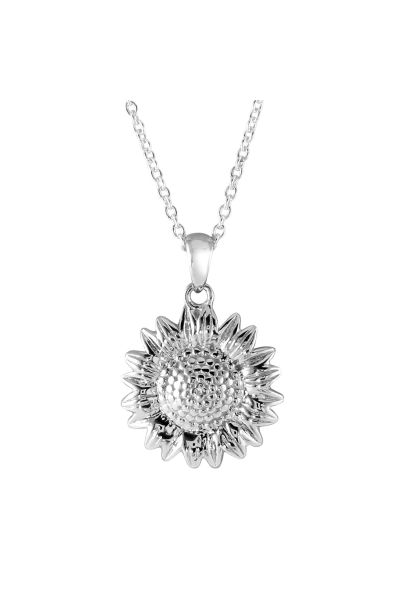 Sterling Silver SUNFLOWER Necklace with Cable Chain