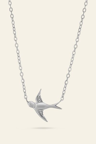 Sterling Silver Swallow Bird Necklace