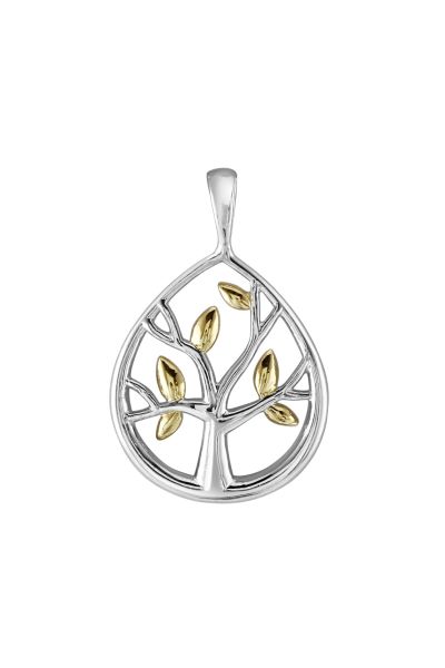 Sterling Silver Two Tone Tree of Life Pendant