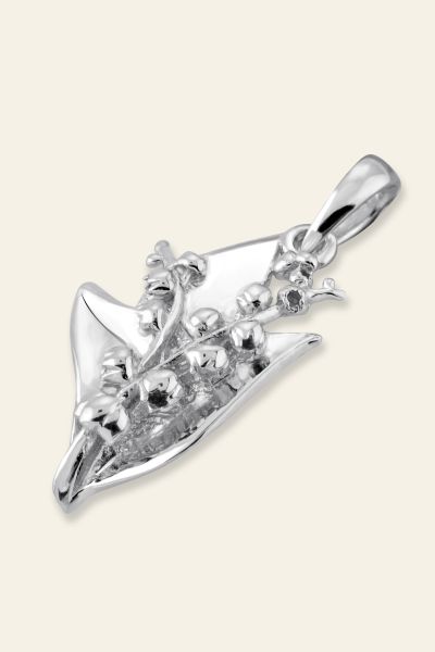 Sterling Silver Tiger Lily May Flower Pendant