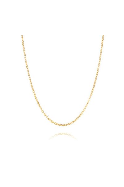  9ct Yellow Gold Plated 1.5mm Diamond Cut Cable Trace Chain Necklace