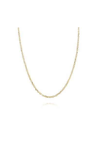  9ct Yellow Gold Plated 2mm Diamond Cut Cable Trace Chain Necklace