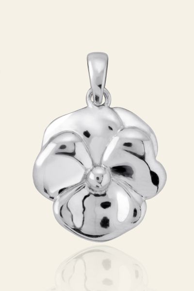 Sterling Silver Violet February Flower Pendant