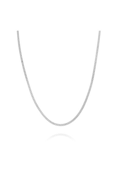 Sterling Silver 1.4mm Diamond Cut Curb Chain Necklace