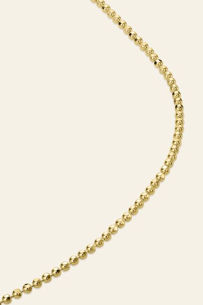  9ct Yellow Gold Plated 1.5mm Diamond Cut Ball Bead Chain Necklace