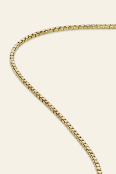 9ct Yellow Gold Plated 1.5mm Box Chain Necklace