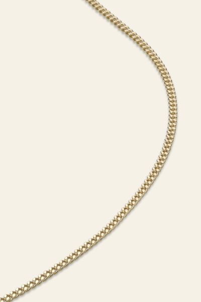  9ct Yellow Gold Plated 1.5mm Diamond Cut Curb Chain Necklace