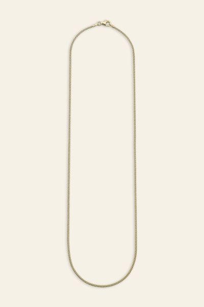  9ct Yellow Gold Plated 1.5mm Diamond Cut Curb Chain Necklace