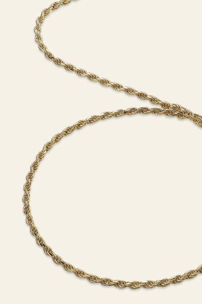  9ct Yellow Gold Plated 1.8mm Diamond Cut Rope Chain Necklace