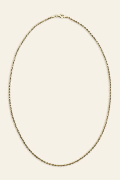  9ct Yellow Gold Plated 1.8mm Diamond Cut Rope Chain Necklace