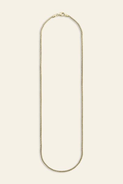  9ct Yellow Gold Plated 1.9mm Spiga Wheat Chain Necklace