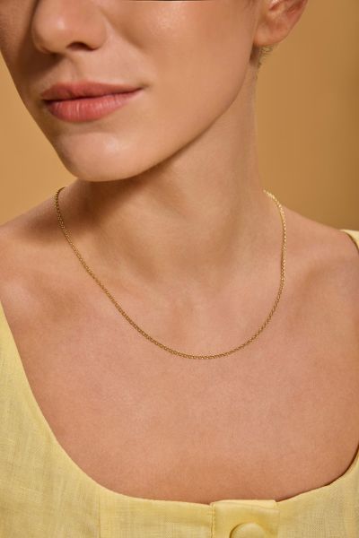 9ct Yellow Gold plated 2mm Belcher Rolo Chain