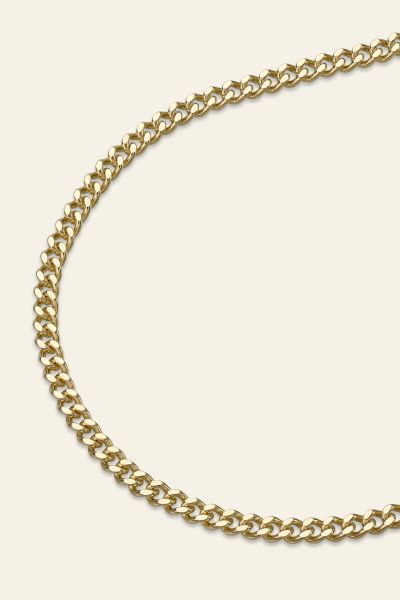  9ct Yellow Gold Plated 2mm Diamond Cut Curb Chain Necklace