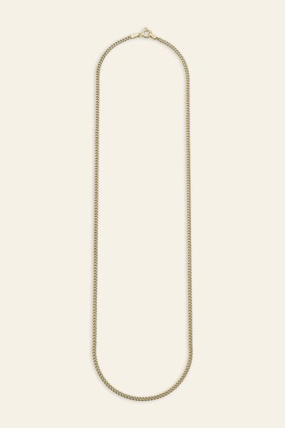  9ct Yellow Gold Plated 2mm Diamond Cut Curb Chain Necklace