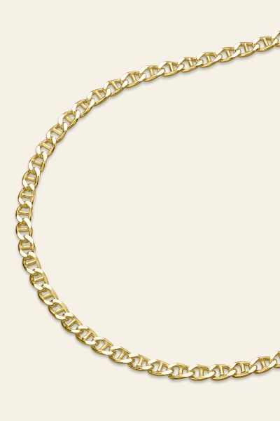  9ct Yellow Gold Plated 2mm Diamond Cut Marina Chain Necklace