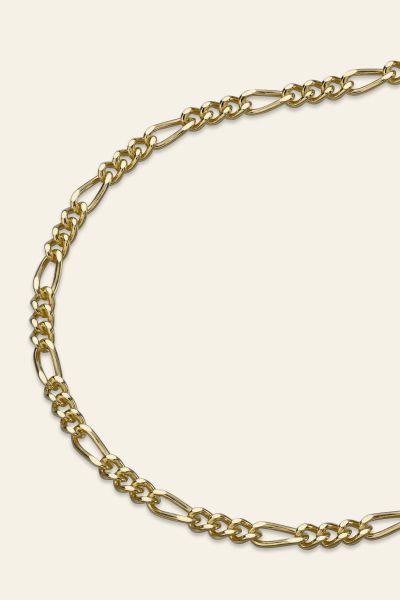 9ct Yellow Gold plated 2mm Diamond Cut Figaro Chain