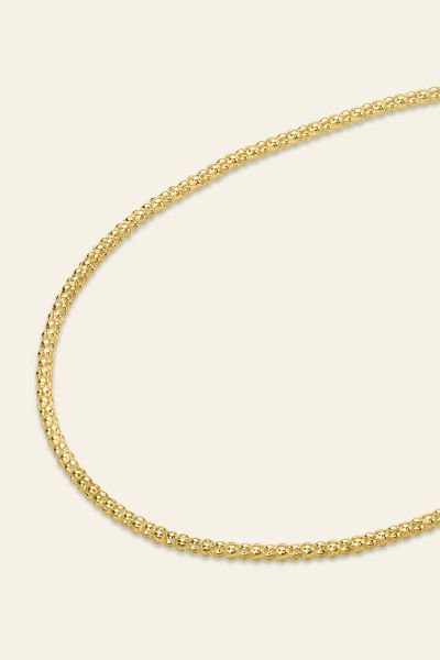  9ct Yellow Gold Plated 2mm Popcorn Chain Necklace