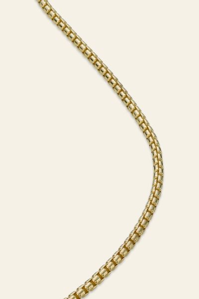  9ct Yellow Gold Plated 2mm Rounded Box Chain Necklace