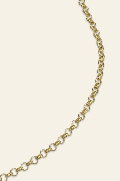  9ct Yellow Gold Plated 3.4mm Belcher Rolo Chain Necklace
