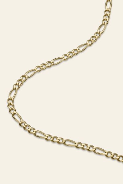  9ct Yellow Gold Plated 3mm Diamond Cut Figaro Chain Necklace