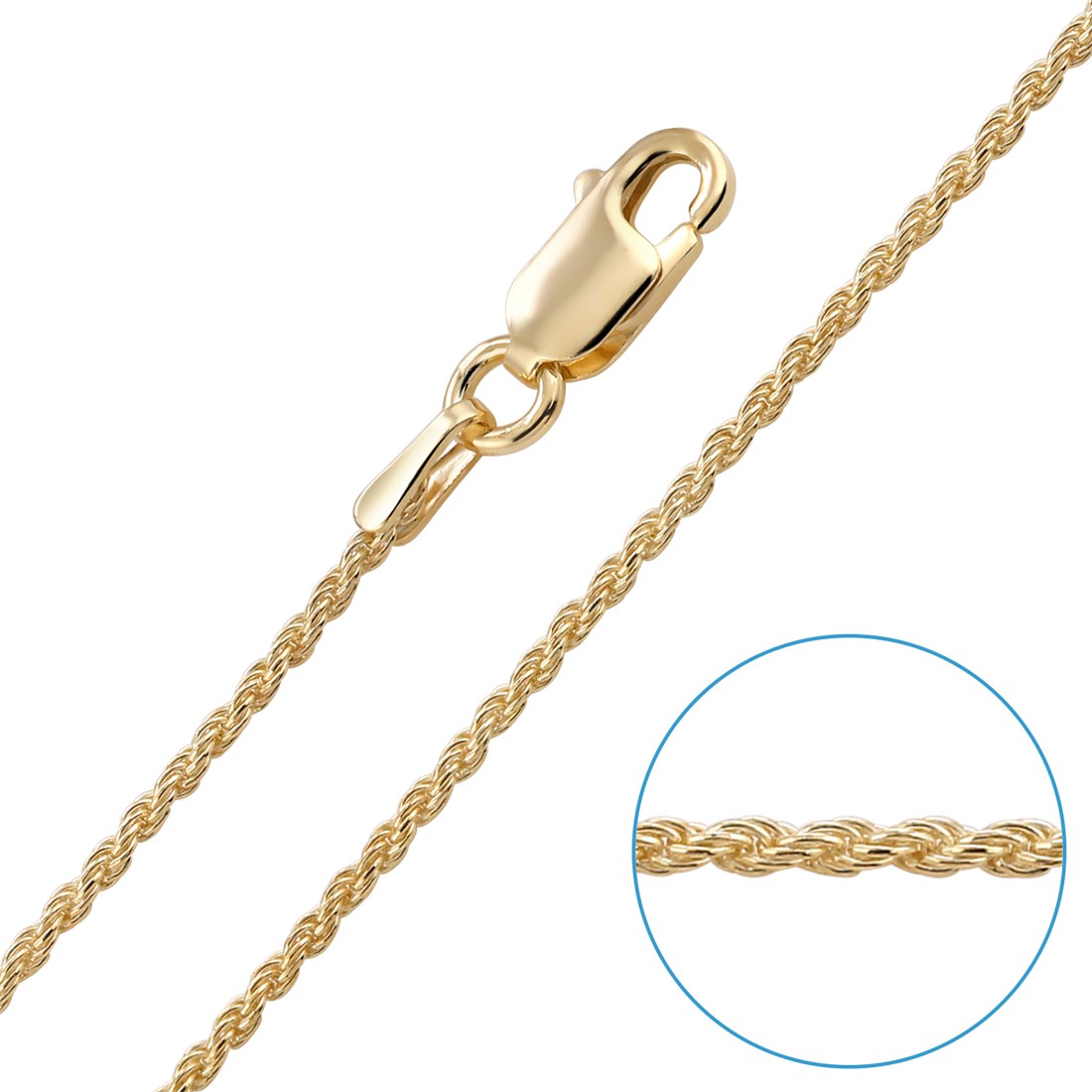 Children's 9ct Gold plated 1.2mm Rope 