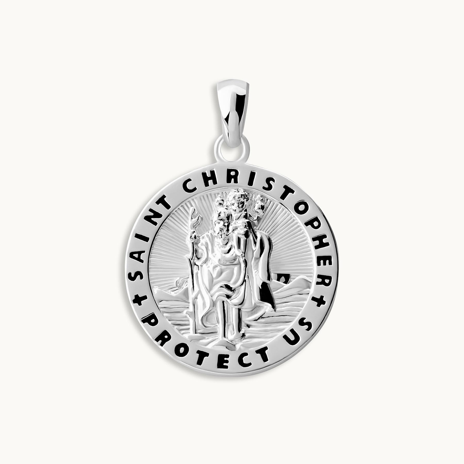 St. Christopher Open Round Sterling Silver Medal with selling 20