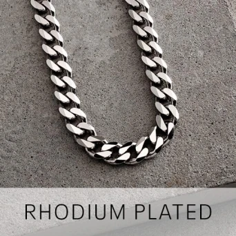 Rhodium Plated Curb Chains