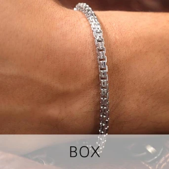 Mens Silver Box Bracelets
