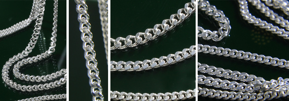 Sterling Silver Diamond Cut Curb Chain