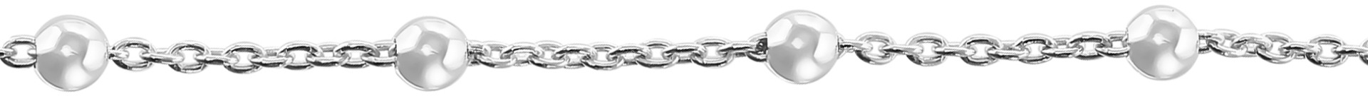 Sterling Silver 1.3mm Cable Chain With Round Beads